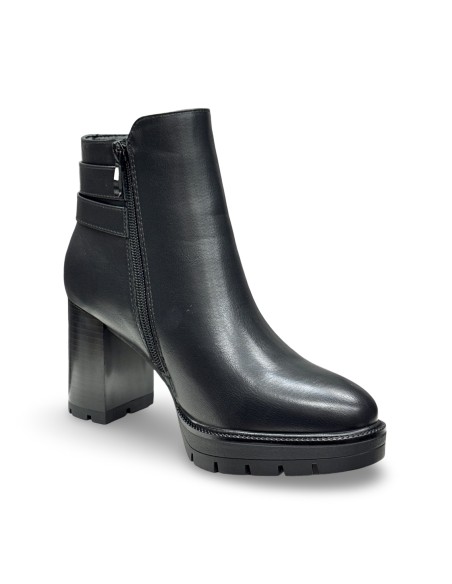 Wcubed 51196 stivaletti donna in pelle nero