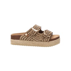 Refresh 172720 sandali donna in tessuto intrecciato taupe