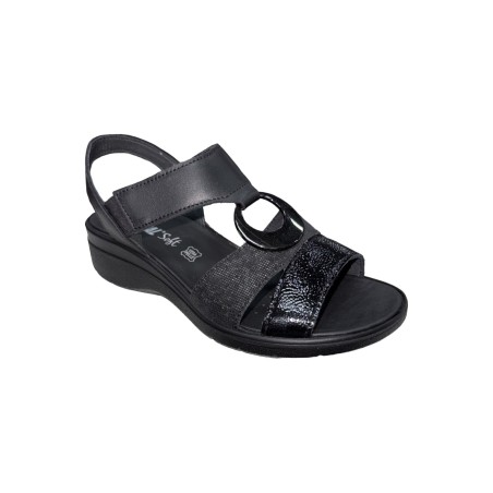 Enval Soft 7776700 sandali donna in pelle soft nero