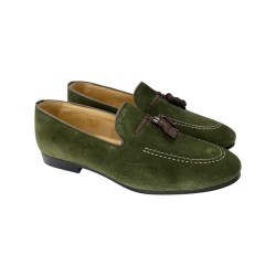 EXTON 164 mocassini uomo in camoscio verde bosco