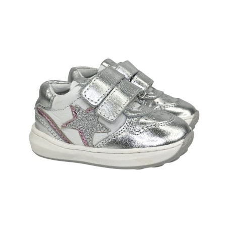Balducci Soft CSP5512A sneakers bambina primi passi in pelle argento