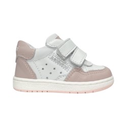 Balducci MSP4581B sneakers bambina primi passi in pelle bianco e rosa