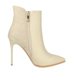 Laura Biagiotti 8320 stivaletti donna con tacco in pelle e camoscio nude 2