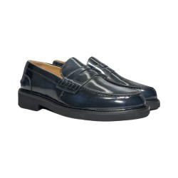 EXTON 442 mocassini uomo in pelle abrasivato blu notte