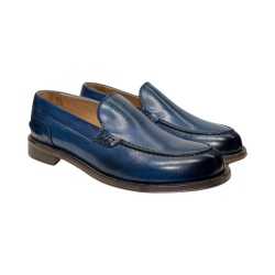 EXTON 103 mocassini uomo in pelle color jeans 2