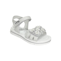 Balducci Kids GRIG1105 sandali bambina in pelle bianco perla 2