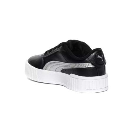 Puma Carina 2.0 Glitzy PS 386183 02 sneakers bambina in pelle nero e argento