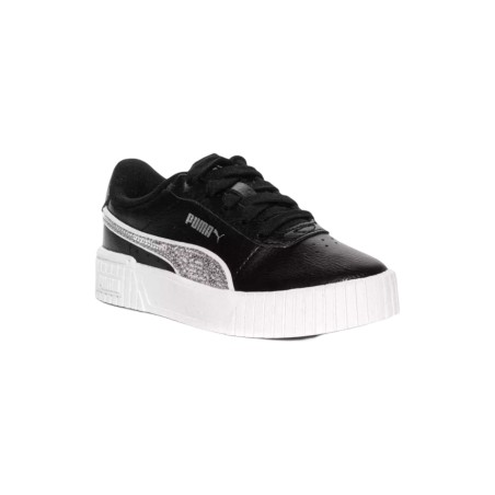 Puma Carina 2.0 Glitzy PS 386183 02 sneakers bambina in pelle nero e argento
