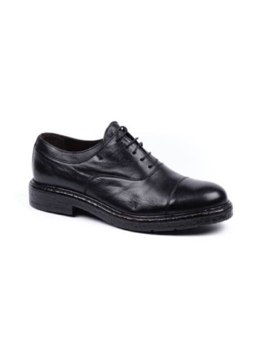 EXTON 9023 scarpe stringate uomo in pelle nero Exton - 1 Exton scarpe classiche uomo in vera pelle con fondo in gomma 