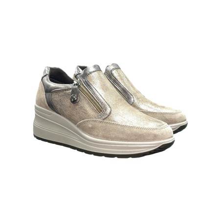 Enval Soft 6779733 slip on donna linea comoda in camoscio color visone