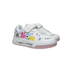 Primigi 6972300 sneakers bambina in nappa bianco multicolor