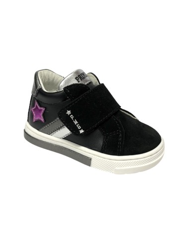 Primigi 6406011 sneakers bambina in camoscio nero Primigi - 1 Primigi scarpe bambina primi passi con velcro in camoscio 