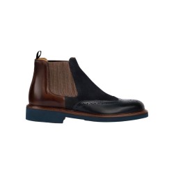 Exton 445 stivaletti uomo in pelle blu marine e testa di moro