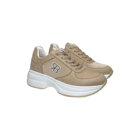 Renato Balestra RB2524 sneakers donna in camoscio beige