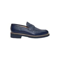 Exton 2176 mocassini uomo in pelle bottolato blu
