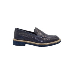 Exton 8140 mocassini uomo in pelle blu