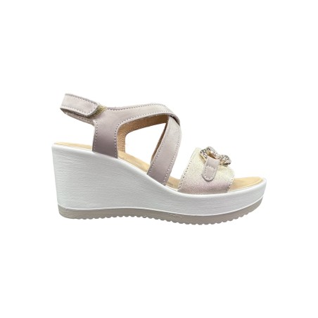 Enval Soft 7784411 sandali donna in pelle visone e oro