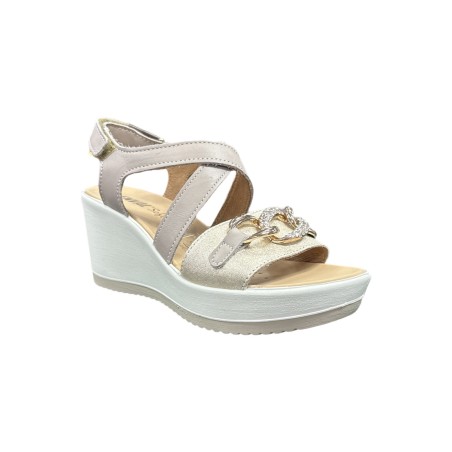 Enval Soft 7784411 sandali donna in pelle visone e oro