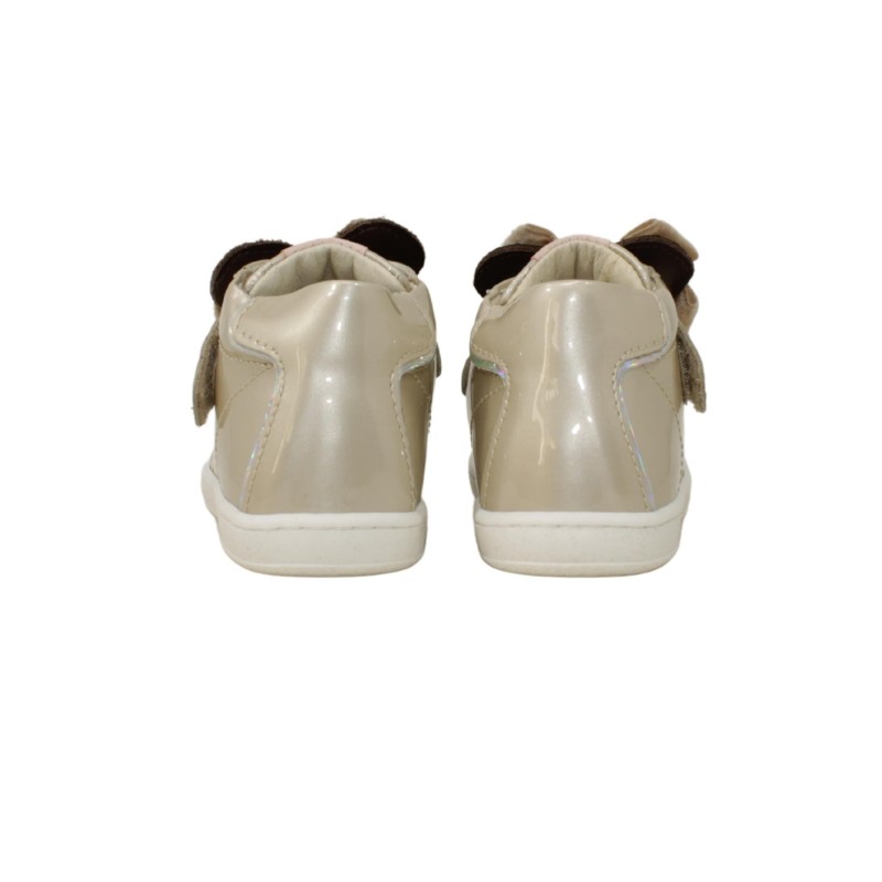 Balducci CITA 5751B sneakers bambina in vernice beige Balducci - 3 Balducci scarpe bambina primi passi con chiusura velcro in ve