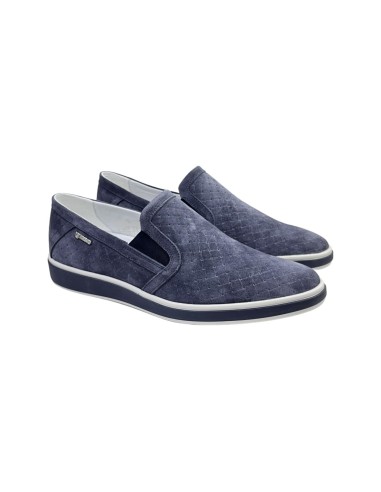 IGI&CO 3607622 slip on uomo in camoscio intrecciato color jeans Igi&Co - 1 Igi&amp;Co scarpe casual uomo in camoscio intrecciato