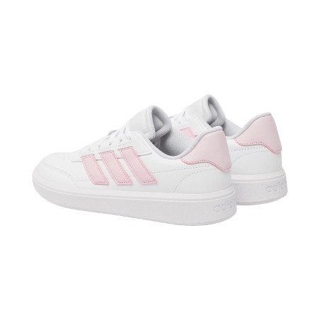 Adidas Courtblock IF6466 sneakers sportive donna in pelle bianco e rosa