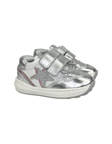 Balducci Soft CSP5512A sneakers bambina primi passi in pelle argento Balducci - 1 Balducci soft scarpe bambina con apertura a st