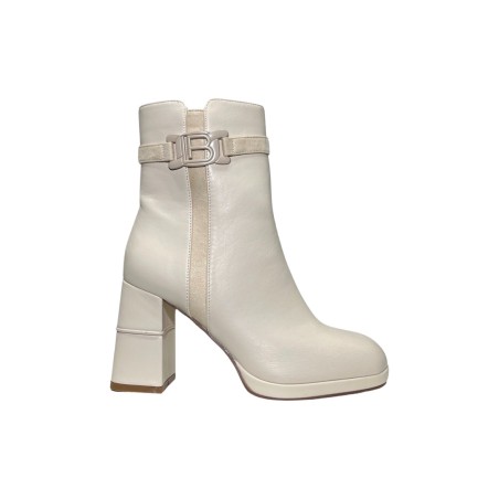 Laura Biagiotti 8857 stivaletti donna in similpelle panna
