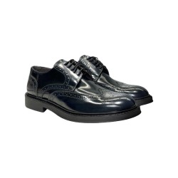 Exton 271 scarpe stringate uomo in abrasivato blu
