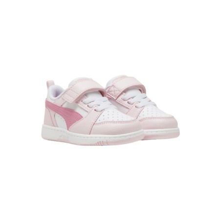 Puma Rebound v6 Lo AC+Inf 397420 08 sneakers bambina in similpelle rosa/bianco