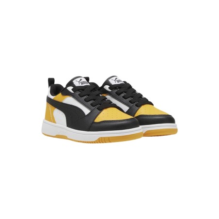 Puma Rebound V6 Lo AC PS 396742 18 sneakers bambino in similpelle nero giallo