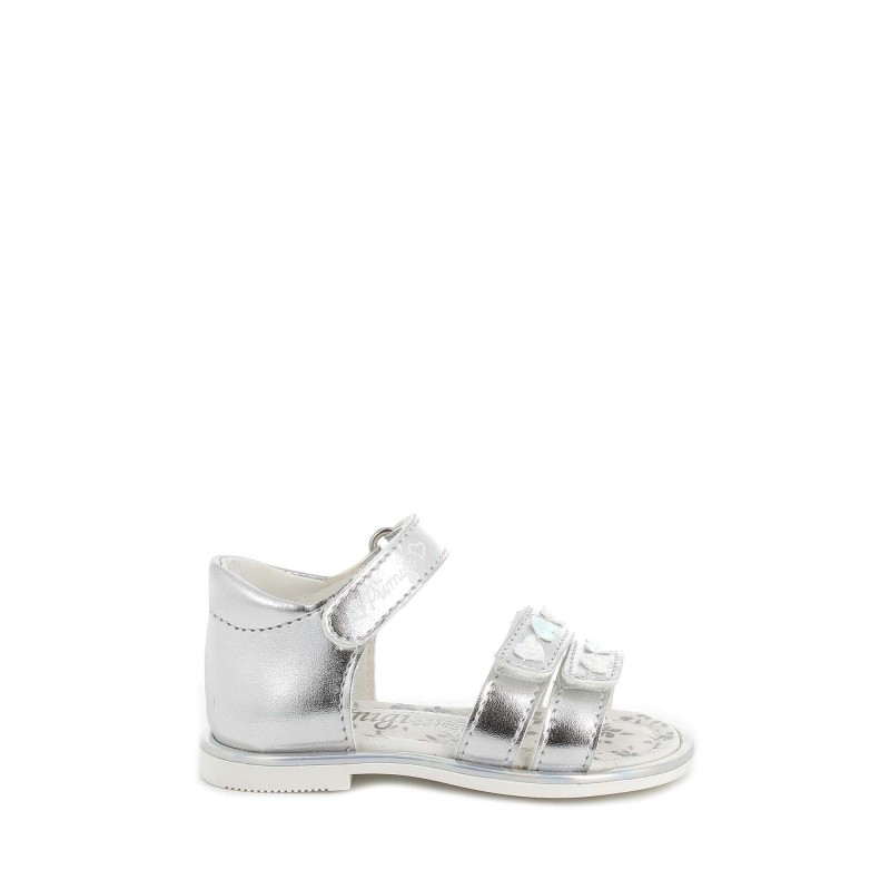 PRIMIGI 3912111 sandali bambina primi passi in pelle bianco silver Primigi - 2 Primigi sandaletti estivi bambina in pelle con ch