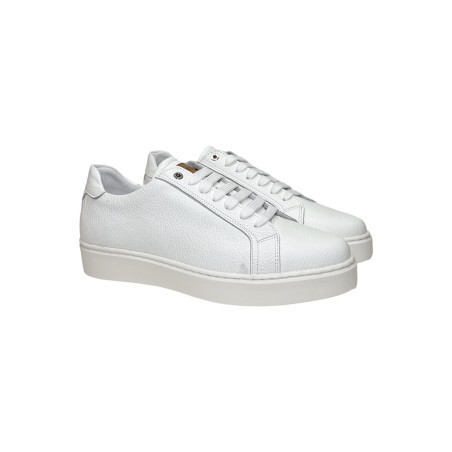 Exton 830 sneakers uomo in pelle bottolato bianco