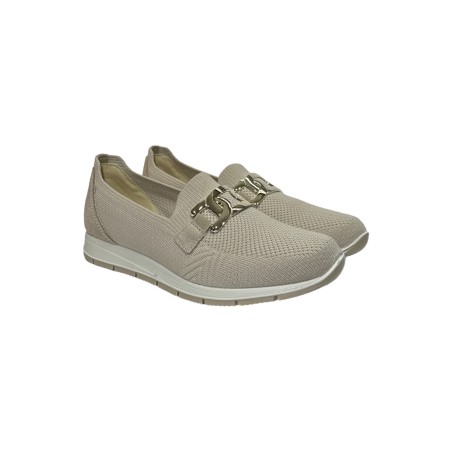 Enval Soft 7763522 slip on donna in tessuto e camoscio crema
