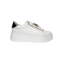Keys K-10521 sneakers donna in pelle bianco bordeaux