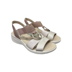 Enval Soft 7776733 sandali donna in pelle beige oro 2