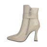 SOLO SOPRANI SOLO32TR 308 stivaletti donna con tacco in similpelle beige panna Solo Soprani - 2 SOLO SOPRANI tronchetti donna co