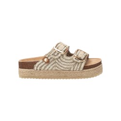 Refresh 172720 sandali donna in tessuto intrecciato beige