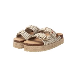 Refresh 172720 sandali donna in tessuto intrecciato beige 2