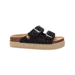 Refresh 172720 sandali donna in tessuto intrecciato nero