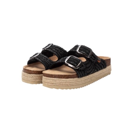 Refresh 172720 sandali donna in tessuto intrecciato nero