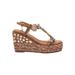 Xti 143999 sandali donna in camoscio camel