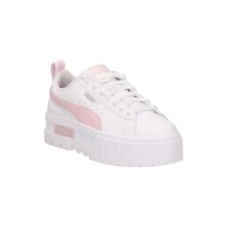 Puma Mayze Lth Jr 384527 31 sneakers donna in pelle bianco rosa 2