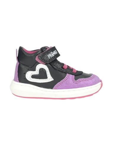 Primigi 4900411 sneakers bambina primi passi in pelle e camoscio nero e viola Primigi - 1 Primigi Soft scarpe alte bambina in pe