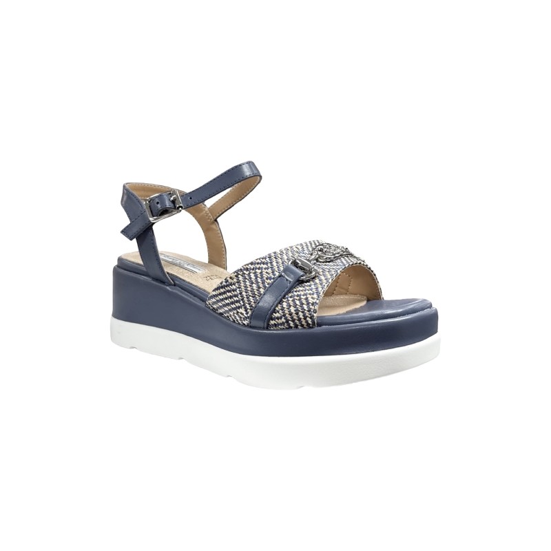 Queen Helena ZM9945 sandali donna in similpelle blue