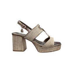 Laura Biagiotti 9062 sandali donna in rafia bronzo