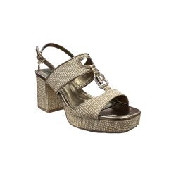 Laura Biagiotti 9062 sandali donna in rafia bronzo 2