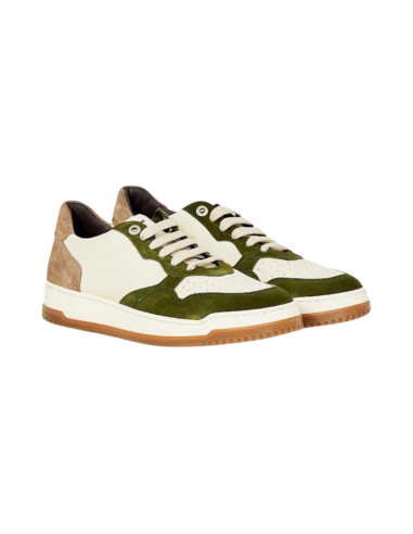 EXTON 457 sneakers uomo in vera pelle e camoscio verde Exton - 1 Exton scarpe basse uomo in pelle e camoscio verde avorio 