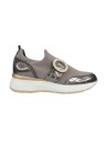 Comart 5D4799 slip on donna in vernice e tessuto taupe Comart - 1 Comart scarpe donna in tessuto elasticizzato ed in vernice tau