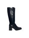 KEYS K-8583 stivali donna con tacco in pelle nero Keys - 1 KEYS stivali alti donna con tacco in pelle nero 