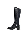 KEYS K-8533 stivali donna con tacco in vera pelle Keys - 2 KEYS stivali alti donna con tacco in pelle nero 